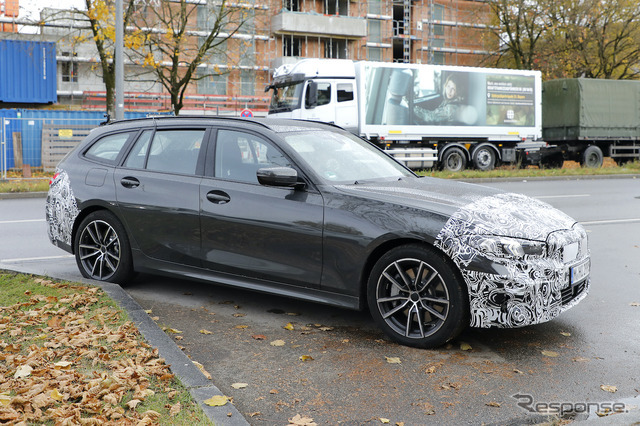 BMW 3シリーズツーリング 改良新型プロトタイプ（スクープ写真）