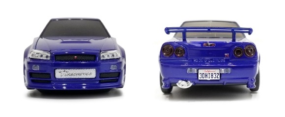 車型モバイルバッテリー 日産スカイライン GT-R（BNR34） ワイルド・スピードMAX（ブルー） ブライアン仕様