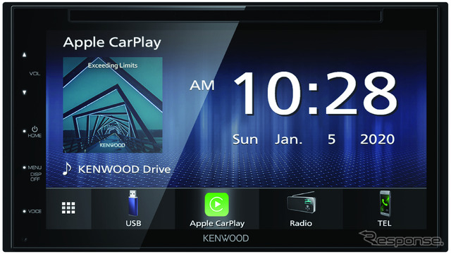 「Apple CarPlay」と「androidauto」に対応した市販ディスプレイオーディオの一例（ケンウッド・DDX5020S）。