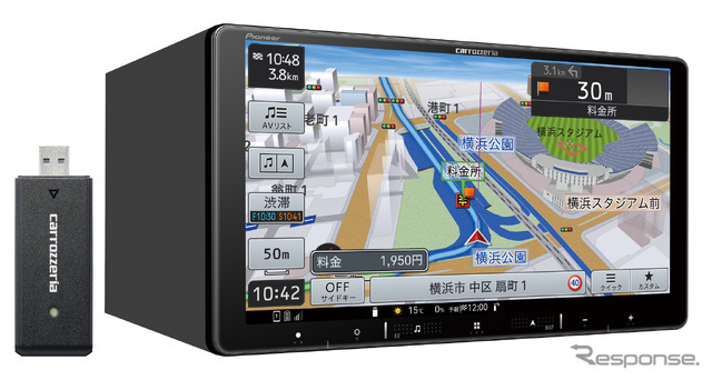 AVIC-RQ721-DC（ラージサイズタイプ）：9V型 HD/TV/DVD/CD/Bluetooth/SD/チューナー・AV 一体型 メモリーナビゲーションネットワークスティックセット