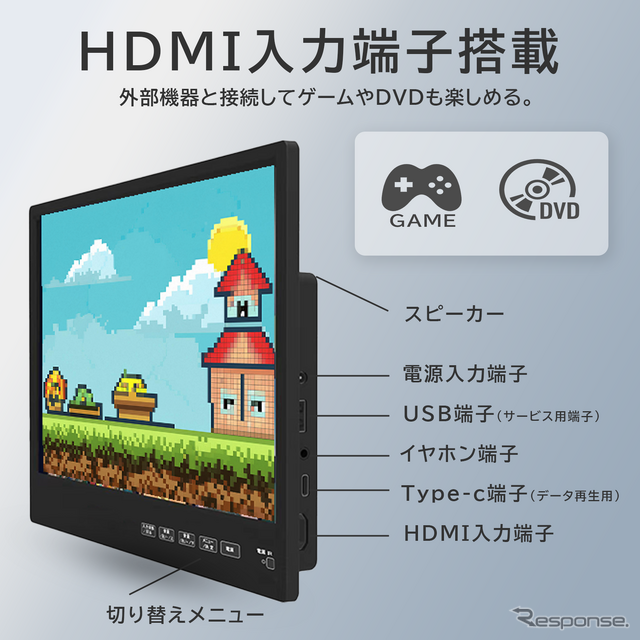 11.6インチ高画質IPSパネル搭載の新型Android TVリアモニター「AN-M011」