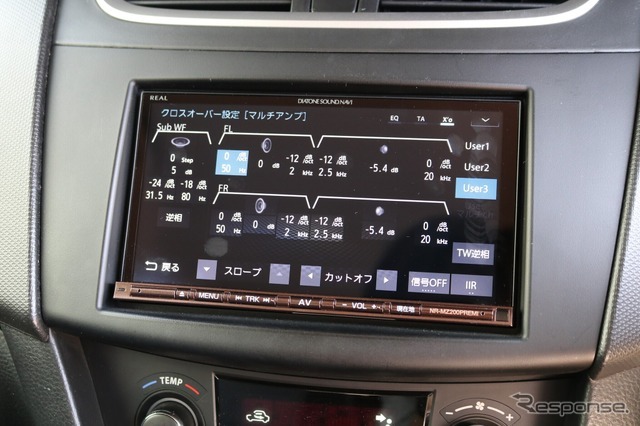 高性能DSPを内蔵したカーナビであるダイヤトーン・サウンドナビの特徴のひとつが詳細なクロスオーバー設定の搭載。