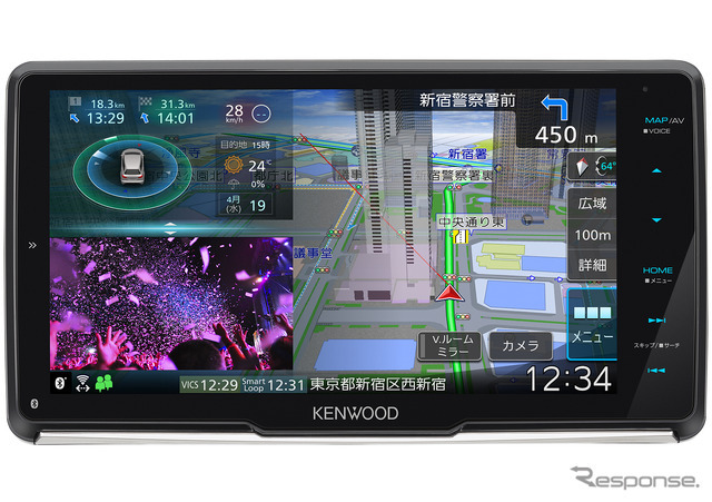 ある程度高性能な「メインユニット内蔵型DSP」が搭載されたAV一体型ナビの一例（ケンウッド・彩速ナビ）。