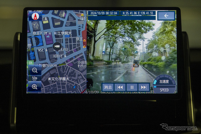 ナビ連動型ドライブレコーダーを装着すればナビ画面で映像が確認出来る