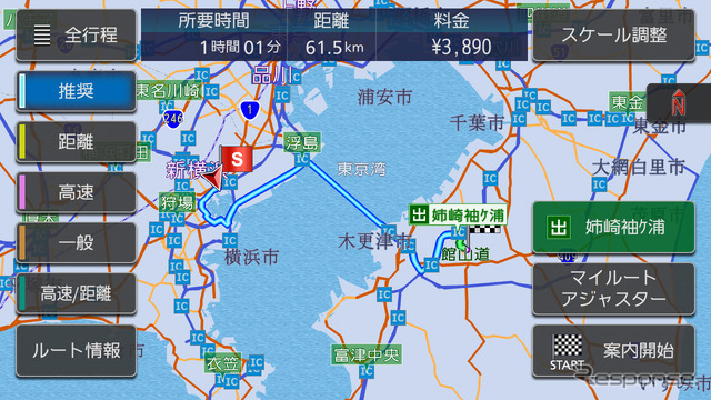 検索後に表示される地図は色使いが良く分かりやすいのが特徴