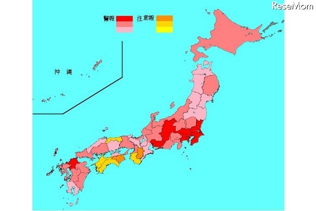 インフルエンザ流行レベルマップ