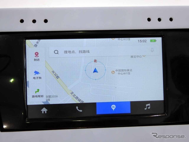 カーナビに表示された百度の地図